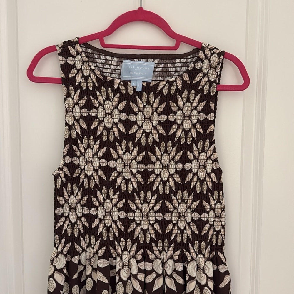 Hillhouse Home The Cosima Nap Dress Chocolate Shell Mosaic Crepe Large